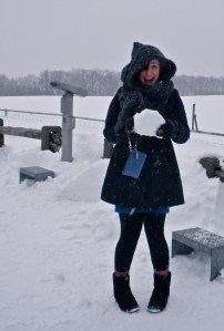 The "Florida girl" playing with snow